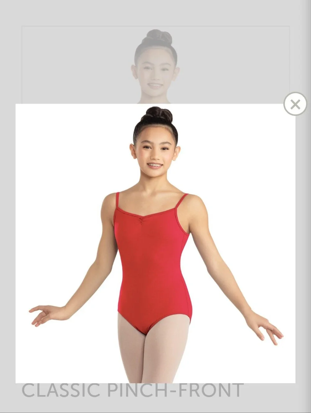 Girls' Red Ballet Leotard- Pinch Front -Revolution Dancewear